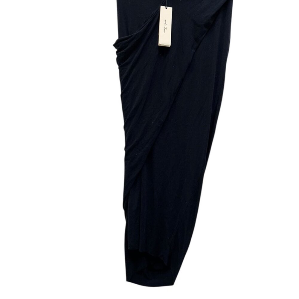 Urban Zen Donna Karan charcoal black NEW NWT ruched body con long skirt - Picture 3 of 4